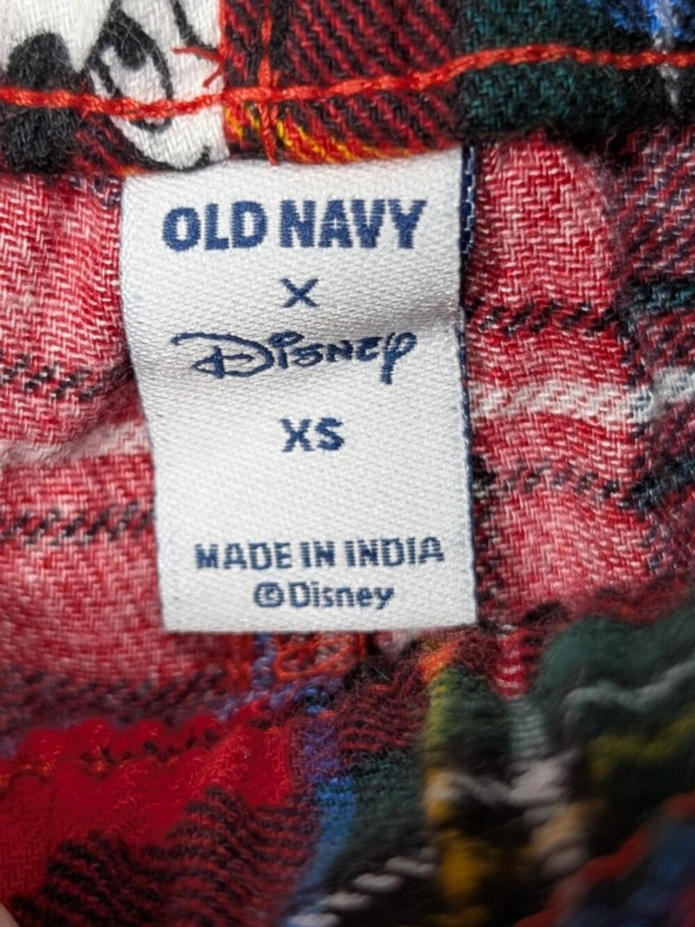 Disney Red Plaid Mickey Mouse Pajama Pants Match the Fam! Size XS NWT - Picture 10 of 13